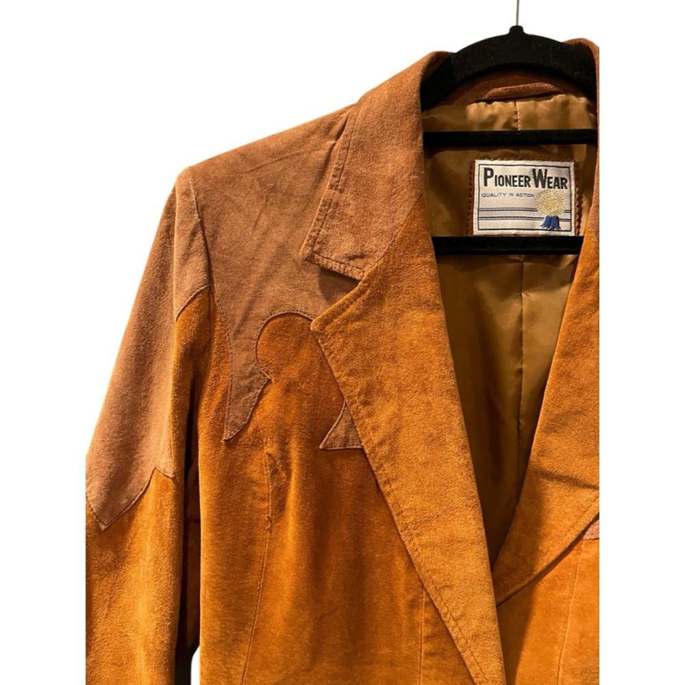 Vintage Pioneer Wear Leather Western Fringe Cropped Jacket Size Medium MINT Cond - Picture 4 of 13